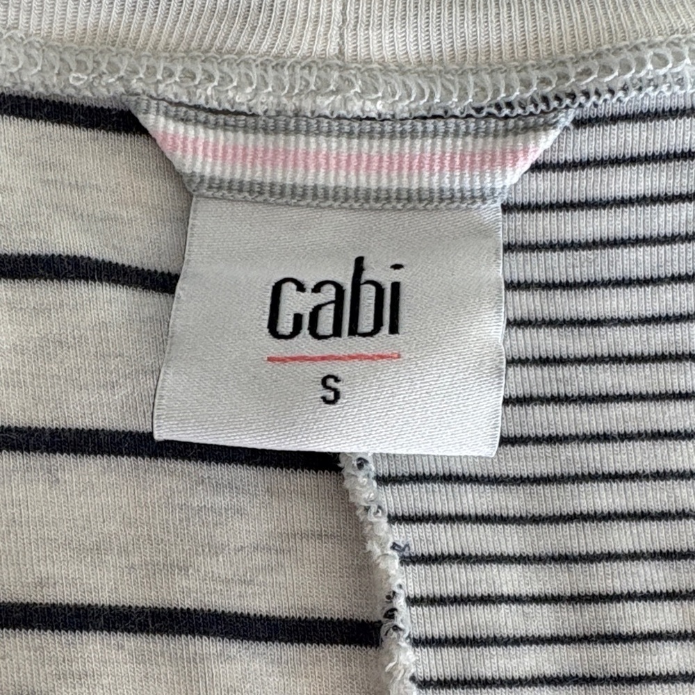 CAbi Oversized Black and White Striped Long Sleeve Top - Picture 3 of 5